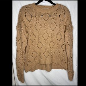 Bobble stitch sweater tan